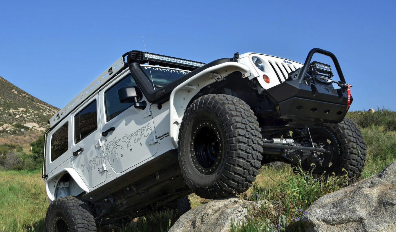 White Russian Jeep posed on the rocks