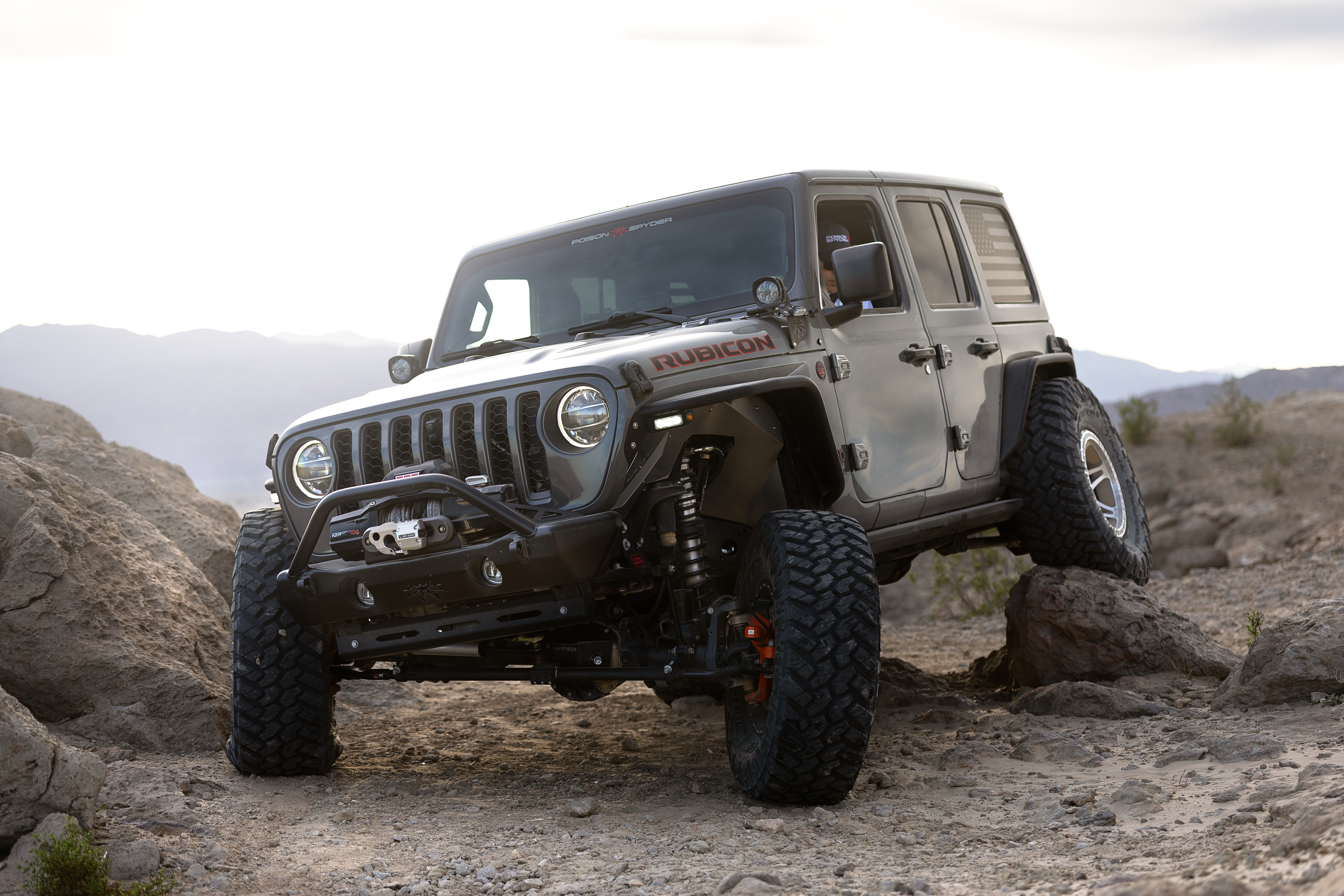 Poison Spyder Nightshade JL Wrangler Unlimited Rubicon in the Ocotillo desert