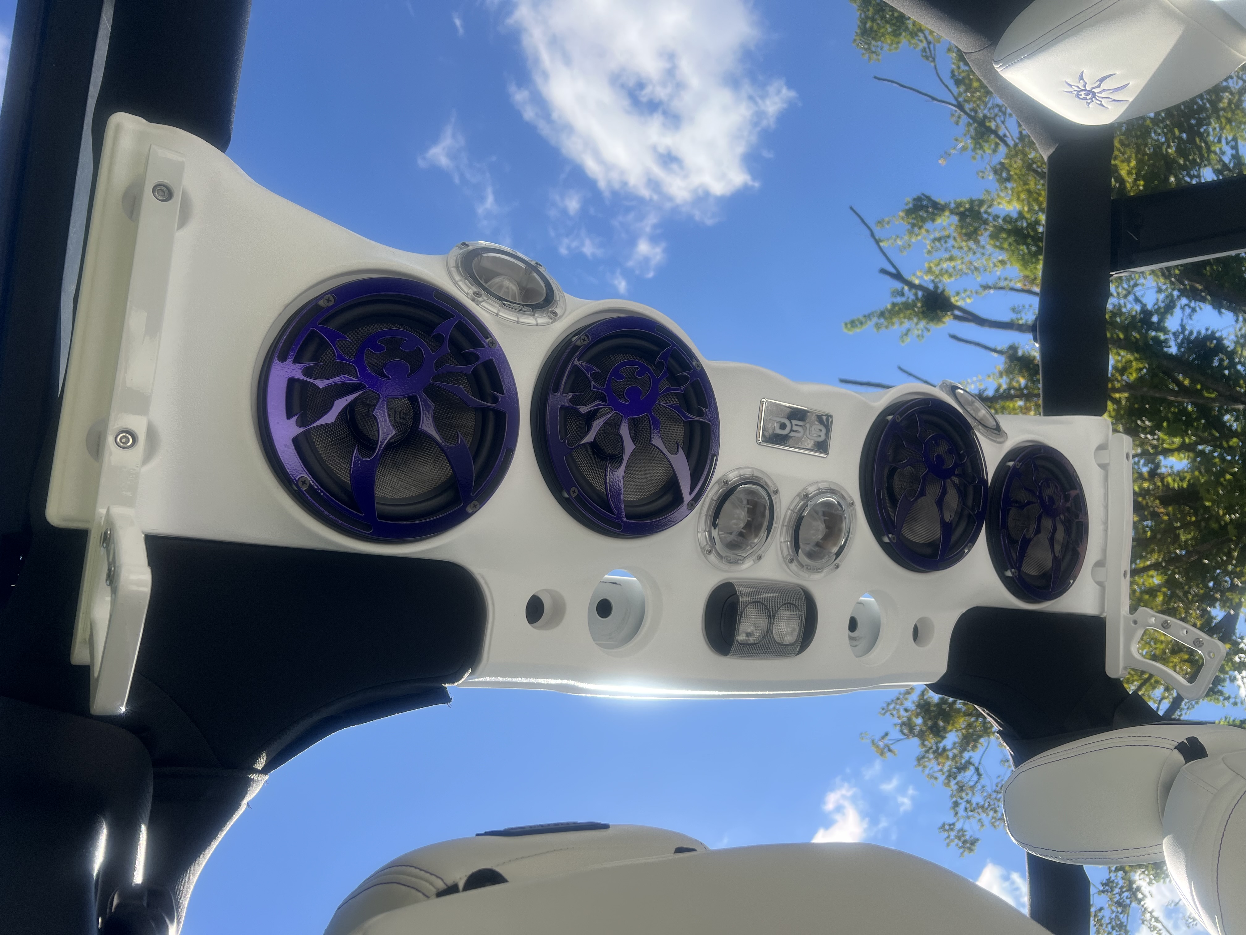 Poison Spyder White Venomous white-on-purple PRP interior and DS18 sound system