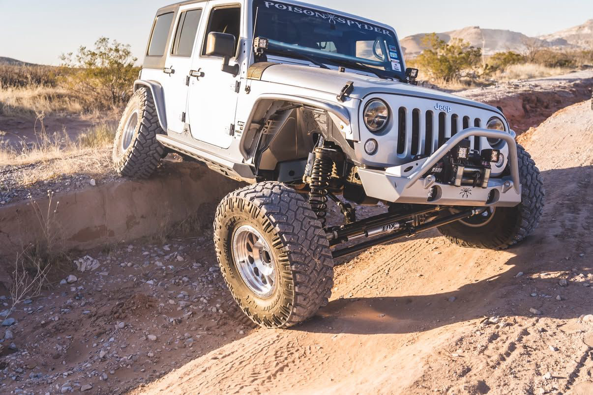 Poison Spyder Platinum Jeep Wrangler suspension with Rock Krawler lift and Fox 2.0 Res shocks