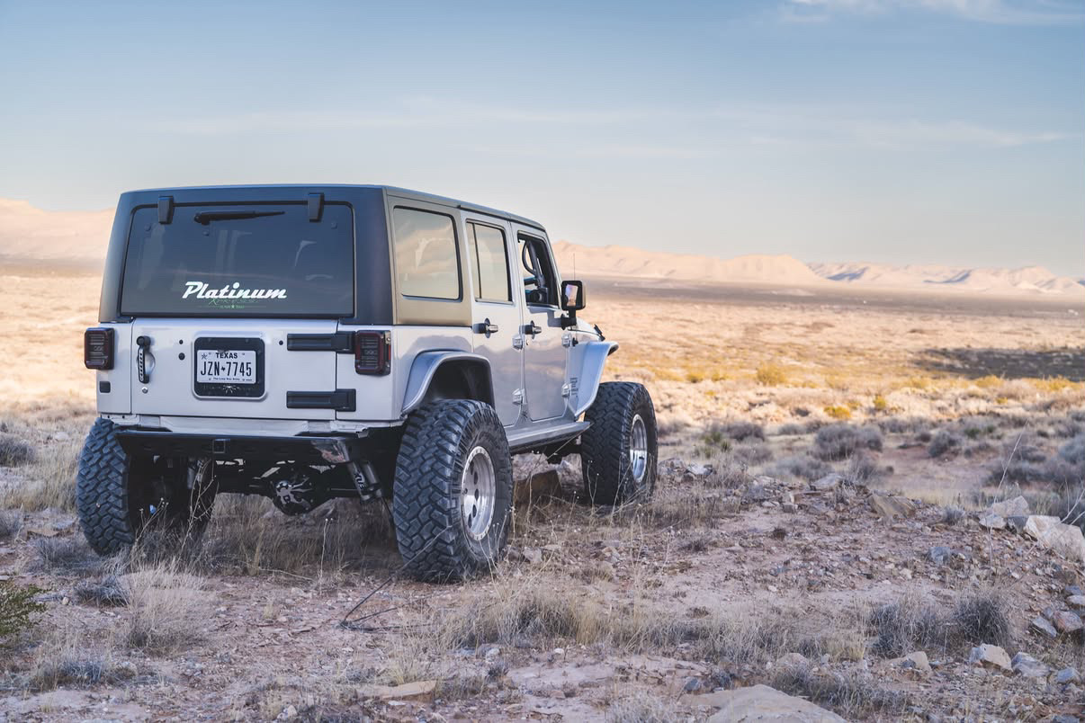 Poison Spyder Platinum Jeep Wrangler exterior with Rigid Industries lighting