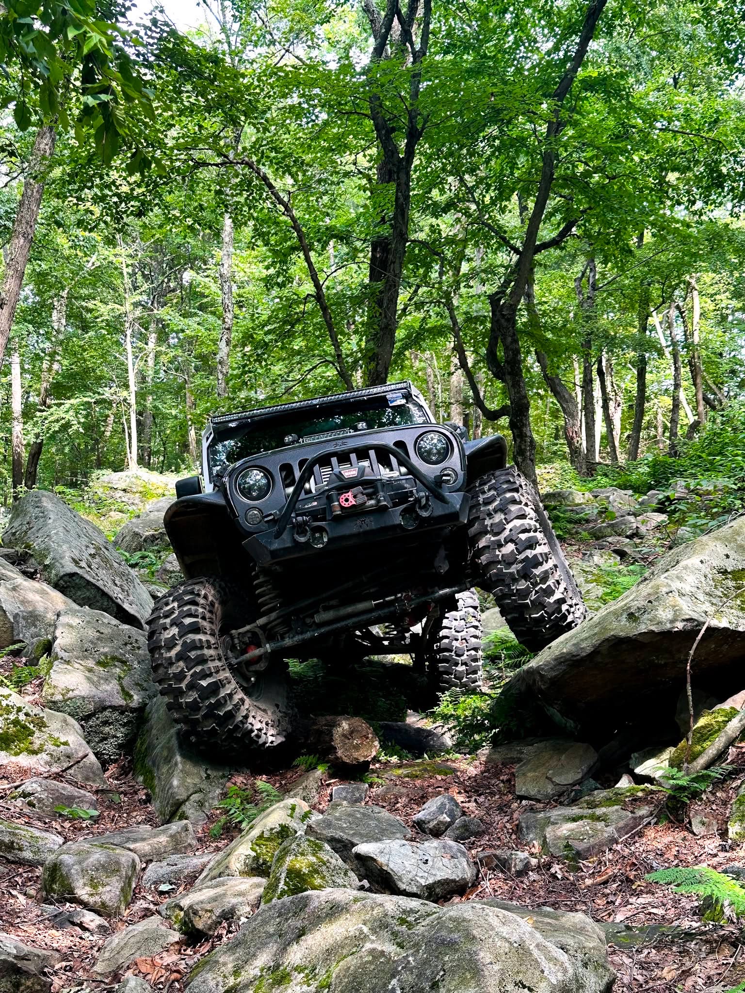Jeep Wrangler JK front end with Poison Spyder Brawler bumper and Crusher flares