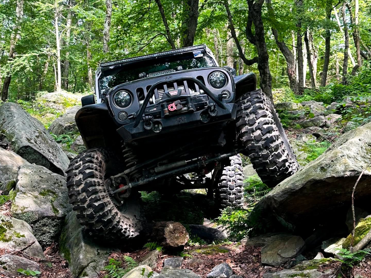 Jeep Wrangler JK front end with Poison Spyder Brawler bumper and Crusher flares